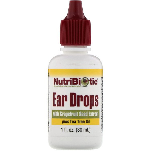 NutriBiotic Ear Drops with Grapefruit Seed Extract plus Tea Tree Oil 1 fl oz (30 ml)