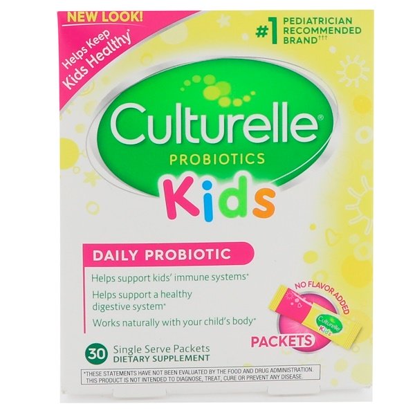 Culturelle Kids Daily Probiotic Unflavored 30 Single Serve Packets .